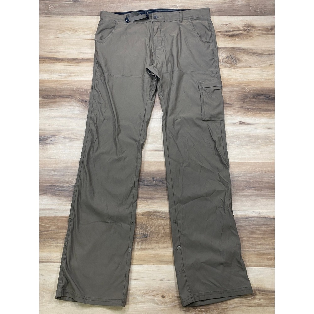 Prana Zion Cargo Pants 38/36 Hiking Outdoor Nylon Relaxed Fit Brown
